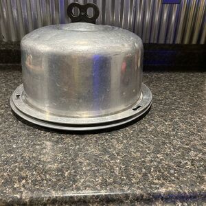 Vogue Silver Aluminum Cover Cake  Carrier Pan Regal Ware